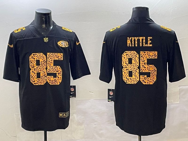 Men San Francisco 49ers #85 Kittle Black Panther pattern Nike 2025 Limited NFL Jersey style 1
